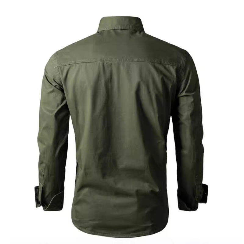 Camicie Cargo in Cotone Primavera Autunno Uomo Manica Lunga Outdoor Casual Stile Papà Top Uomo Camicia Casual Gioventù di Mezza Età Blusa