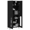 VidaXL Buffet haut Noir 69,5x34x180 cm Bois d'ingénierie 3195748