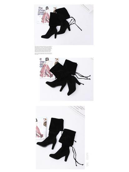 New European & American Over-the-Knee High Heel Boots – Thick Heels, Plus Sizes Available