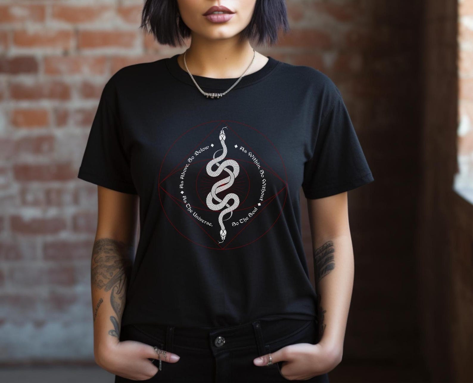 two snakes t-shirt, as above so below, alchemy shirt, unisex tee, esoteric top 2XL