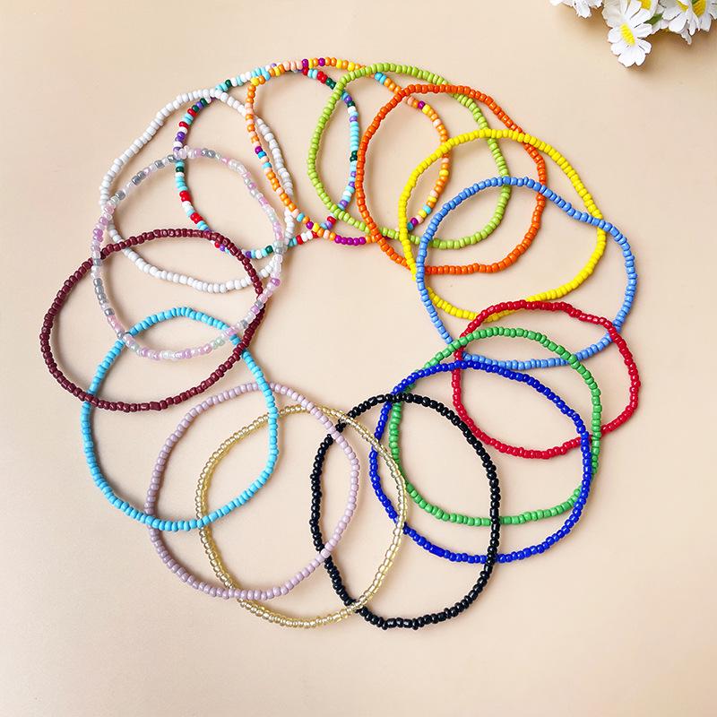 Bohemian Miyuki Seed Bead Colorful Handmade Elastic Anklet