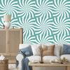 Hippie wallpaper background sea, white, mint and turquoise 50x1000