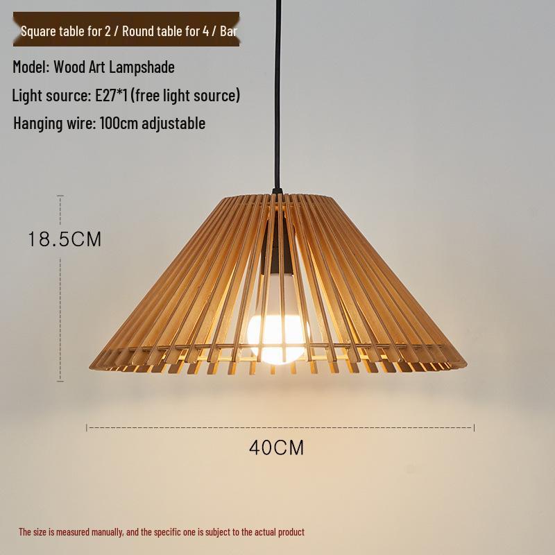 Zen Japanese Wood Pendant Light for Tea Rooms, Restaurants, Bedrooms, and Living Rooms