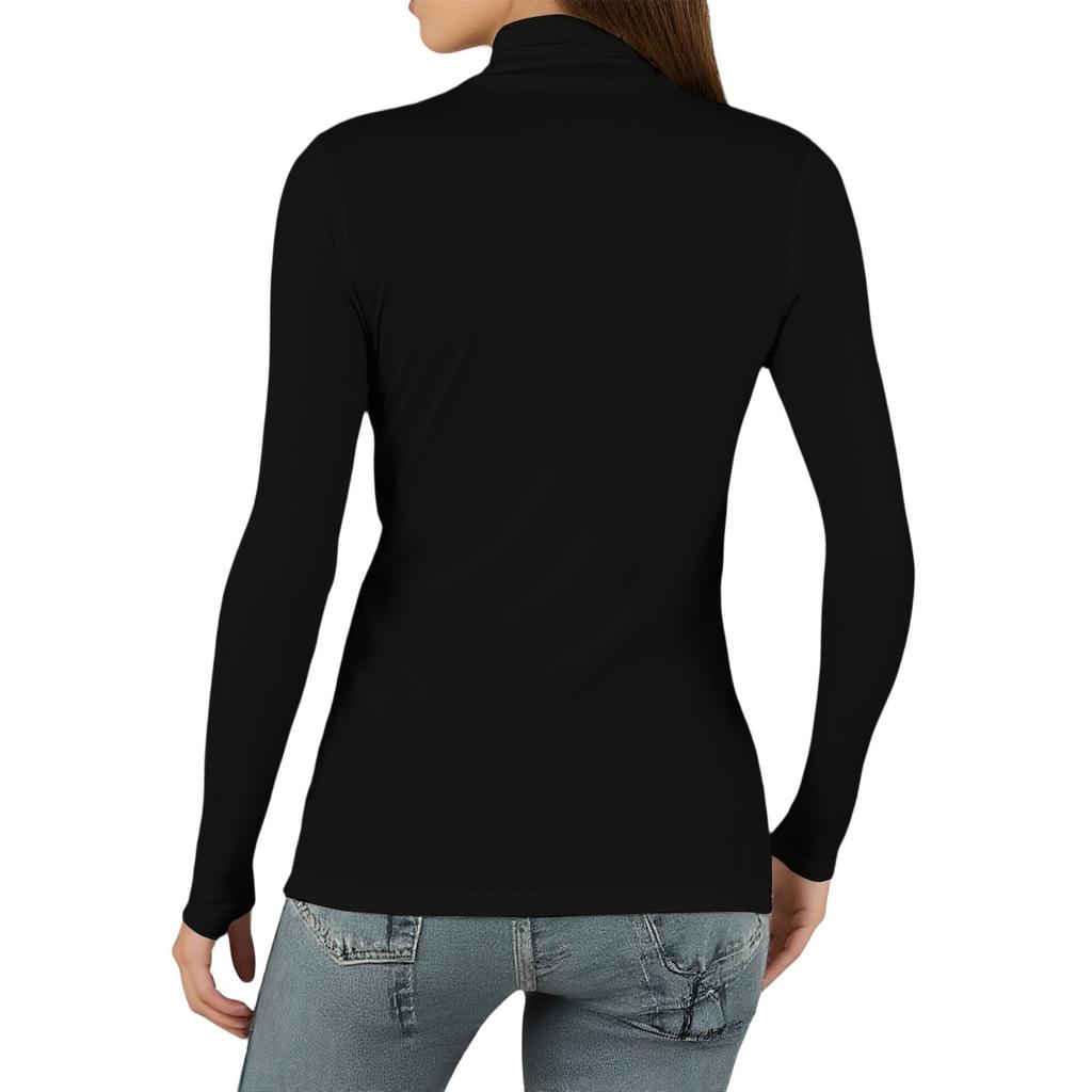 Women's Fashion Casual Slim-fit Half-ture Neck Long Sleeve Knit Top