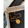 French Style Golden, round Coin Relief Female Splendid Necklace