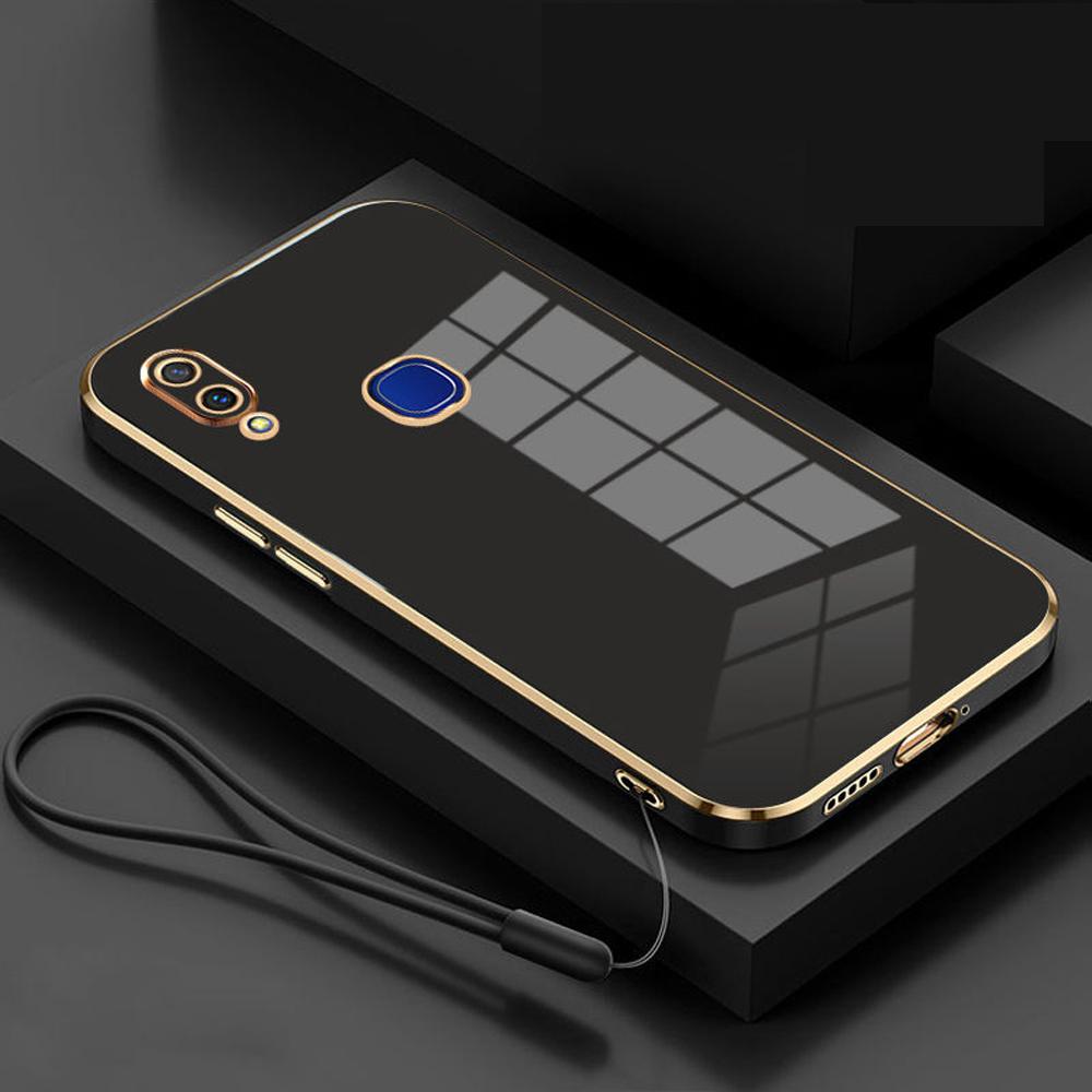 

Для Vivo Y11 2019 Чехол Роскошное Квадратное Покрытие Vivo 1906 Y12i Чехол для Телефона Ударопрочная Силиконовая Задняя Крышка Fundas For Vivo 1906&Case & Strap