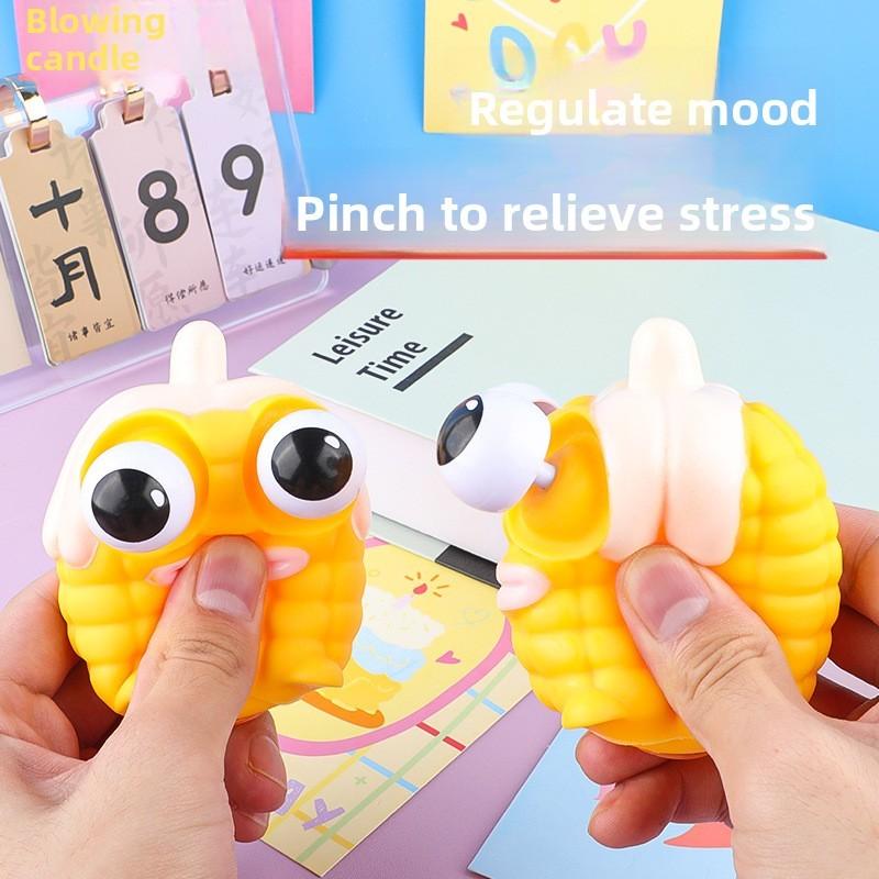 Fun Corn Eye Squeezing Toy Anxiety Relief Fine Motor Skills Development Ages All