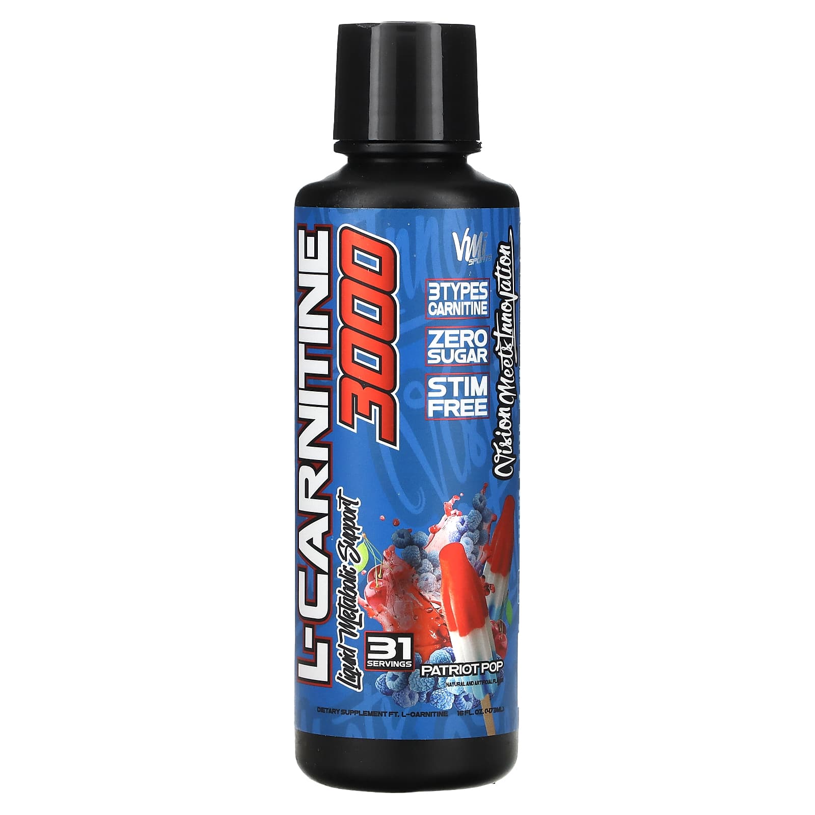 

VMI Sports, L-Carnitine 3000, Patriot Pop, 16 fl oz (473 ml)