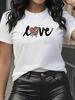 Summer Womens Fashionable Comfortable Casual LOVE Letter Pattern Sports Roundneck Shortsleeved Tshirt Top Funny Shirt