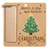 Christmas Tree Money Hanging Decor Wooden Holder, Vintage Cash Gift Holder Ornaments Graduation Pendant with Santa/Snowman/Tree Pattern for