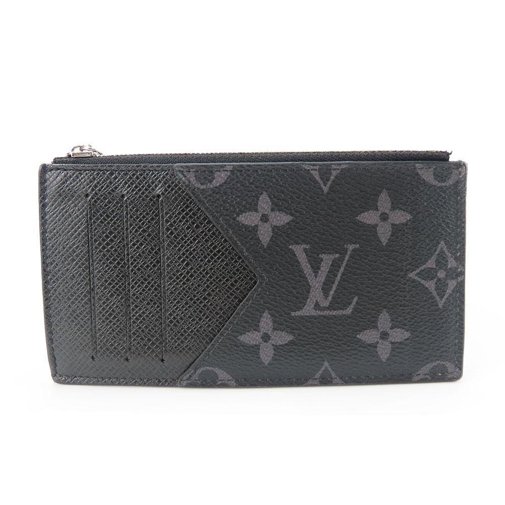 Used LOUIS VUITTON Coin case Coin card holder M30271 Taiga/Monogram Eclipse Aldoise black Card Case