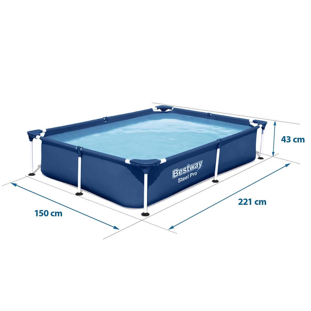 Rectangular Frame Pool 221X150X43 Cm 16-In-1 Bestway 56401N