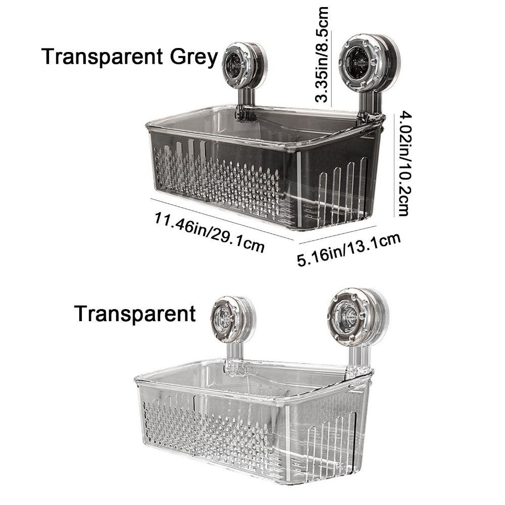 Transparent Draining Basket Large Capacity Wall Mounted Storage Rack Makeup Organizer  for Home