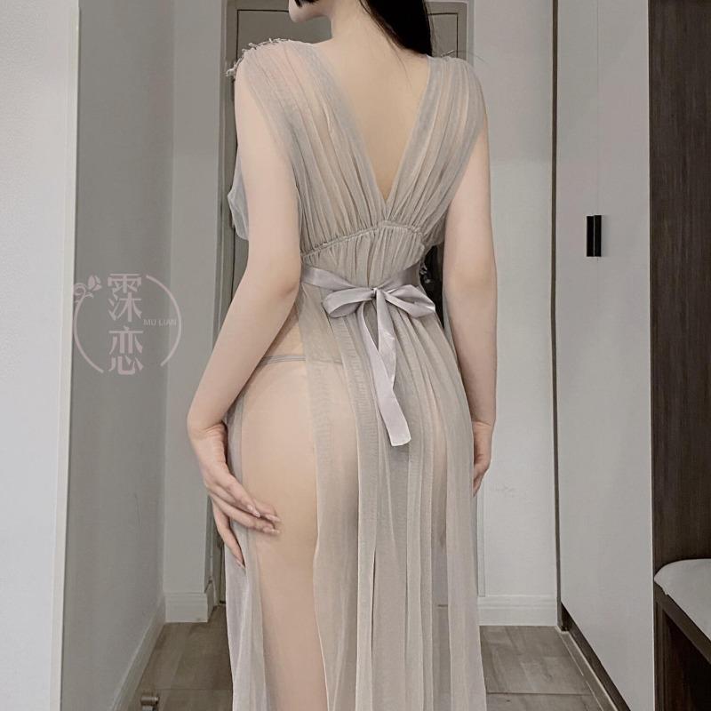 Sexy underwear mesh see-through milk princess dress water-soluble flower deep small chest sexy temptation pure