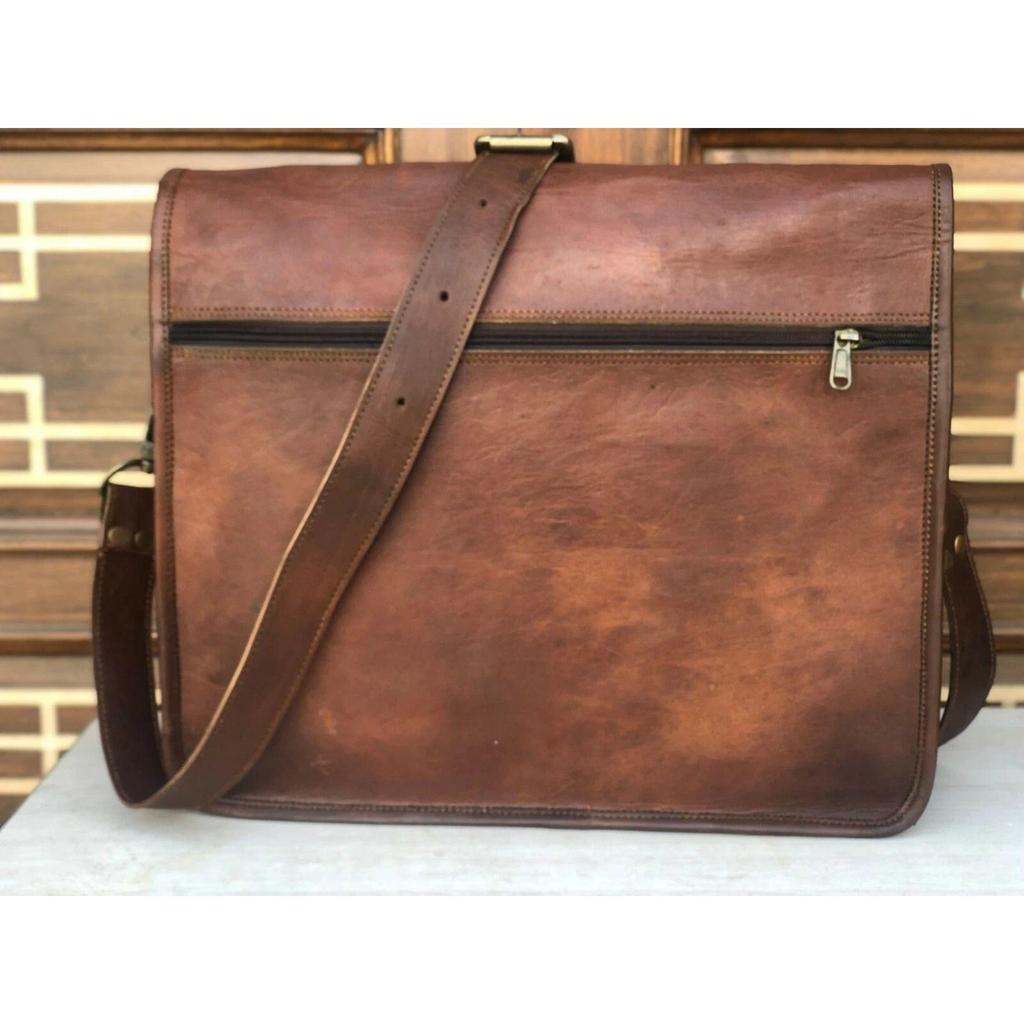 Men's Vintage Genuine Leather Satchel Laptop Briefcase shoulder Storage bag
