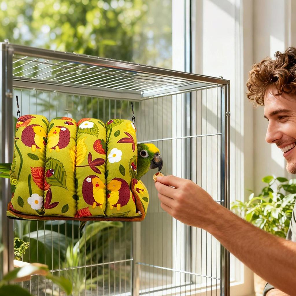 Bird Bed For Cage Foldable Warm Soft Hammock Cockatiel Bed Shelter Parrot Hammock For Lovebird Canary Finch Conure Hamster