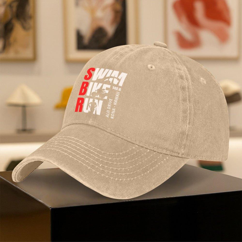 Classic Vintage Duckbill Baseball Cap for SwimRunCycle Triathlon Stylish Printed Sports Cap for Unisex Women