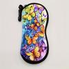 Hanging Flower Print Eyeglass Case Lips Print Soft Reading Glass Pouch Leather Water-resistant Sunglasses Storage Bag Women
