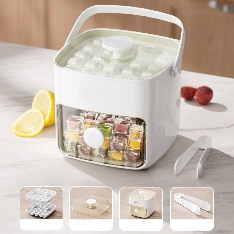 

1Pc Press Ice Grid Ice Cube Mould Ice Box Frozen Ice Hockey Artifact Abrasives Large Capacity Ice Storage Household белый