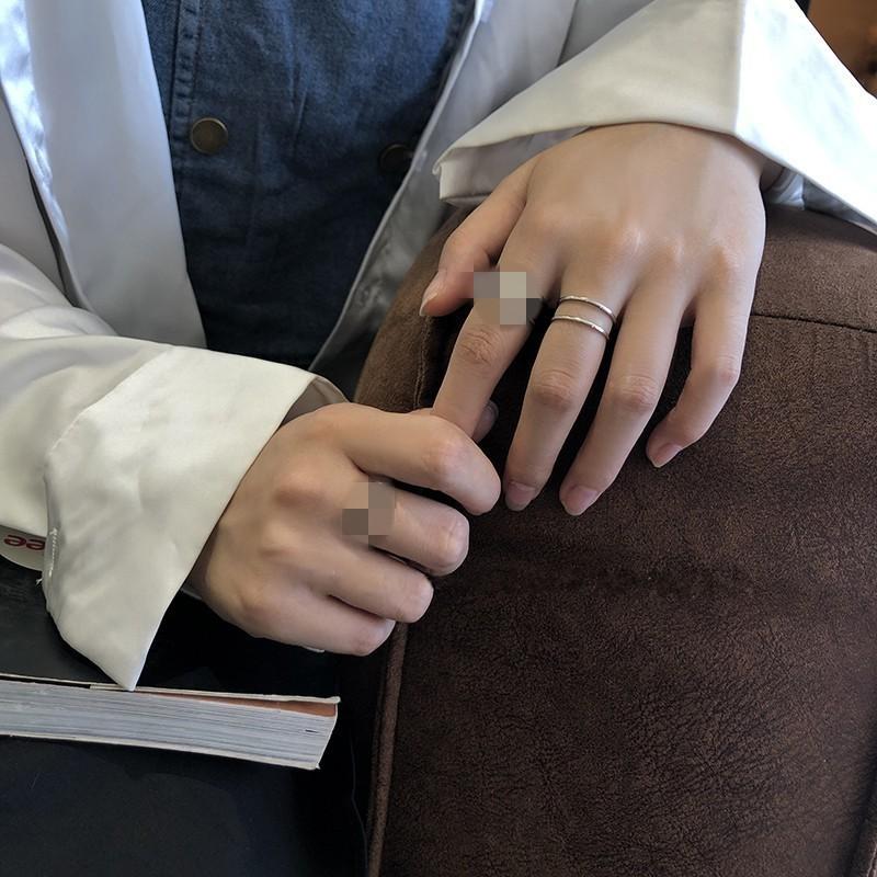 Style Korean Trendy 925 Silver Ring For Women Open Adjustable Finger Jewelry Elegant