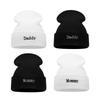 Daddy Mommy Alphabet Embroidered Beanless Knitted Hat Hot Sale Fashion Ear Cap Street Cold Hat