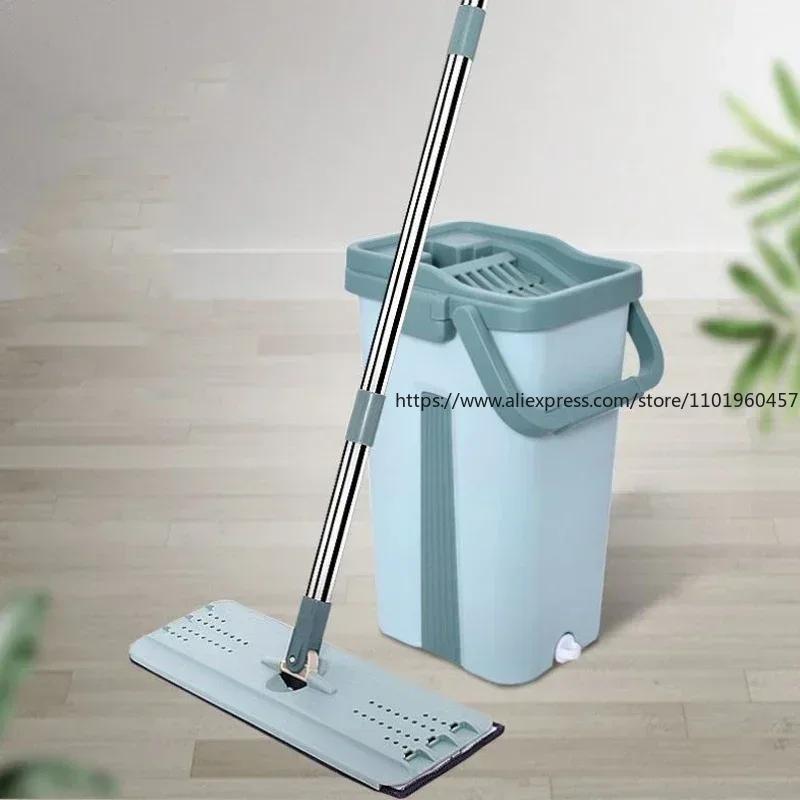 Wet and Dry Dual-use Hands-free Mop Bucket Home Office Lazy Mopping Artifact A Scratch-free Hand-washing Mops for Wash Floor