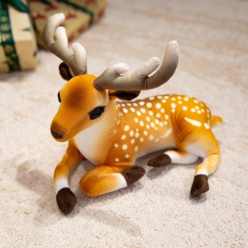 Christmas Reindeer Plush Decor With Pp Cotton Filling For Holiday Festivities