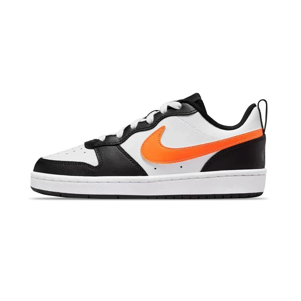 Nike Court Borough Non slip Lightweight Low top Skateboard Shoes GS Black White Red BQ5448-115(TeamEight-)