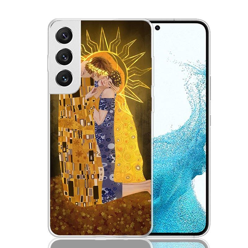 Kiss by Gustav Klimt Desig Phone Case For Samsung Galaxy S25 Edge S24 S23 S22 S21 FE S20 Ultra S10 Plus + Art Customized Coque C