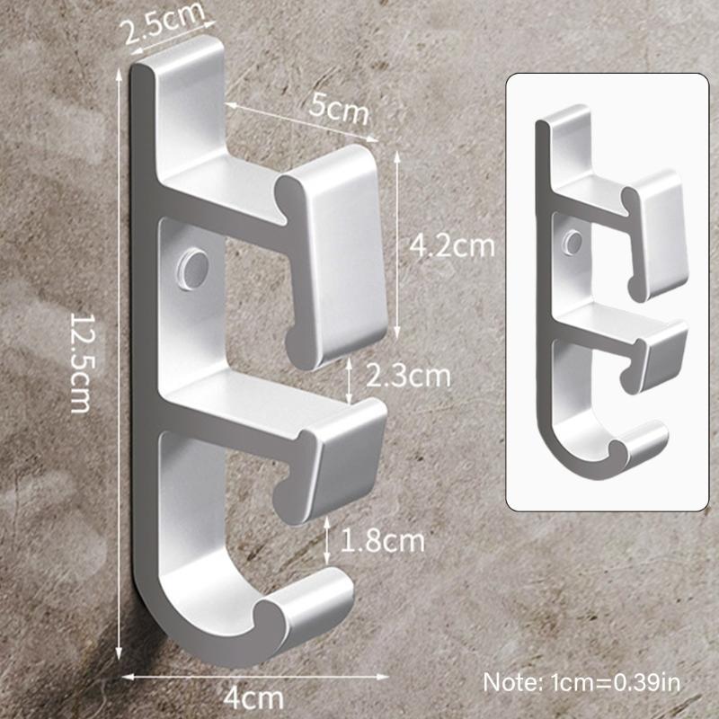 Space Aluminum Washbasin Hook Door Hanger Wall Mounted Washbasin Holder Robes Towel Hook for Bathroom Kitchen Enduring
