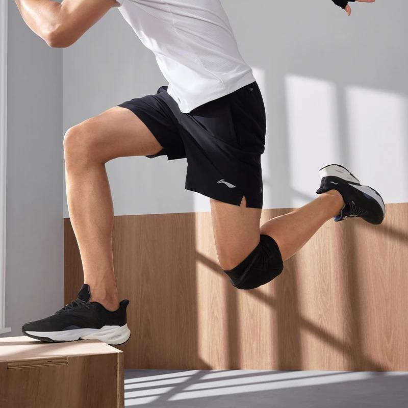 Li-Ning Running Series Solid Quick-Dry Cool Sports Shorts Men Bottoms Black AKST273-1