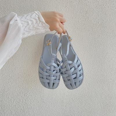 French-style Cuffed Sandals for Women, 2025 New Summer Woven Flat Shoes, Niche Retro Beach Roman Shoes for Women, Large Size