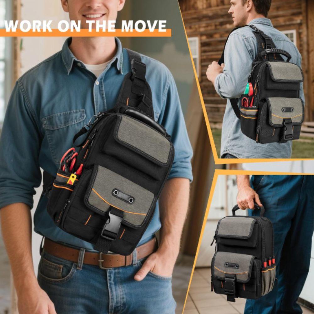 Durable HVAC Tool Organizer Zippered Tool Bag Techs Electrician Tool Pouch Technician