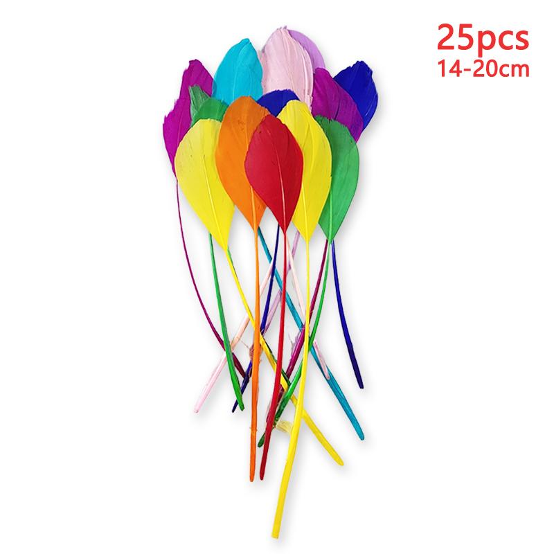 14-20cm Goose Feathers Bulk 25pcs Long Decoration Thin Plumas White Black Mixed Colors Plume For Crafts Hat Vases Carnival House