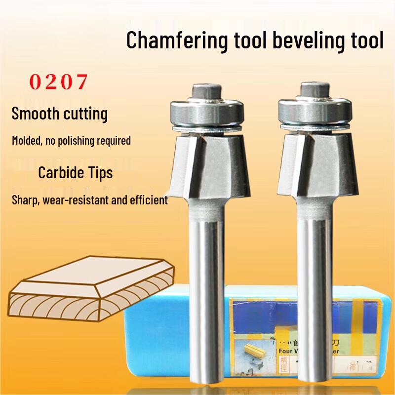 Jundinging Woodworking 4-Tooth Edge Trimming Router Bit