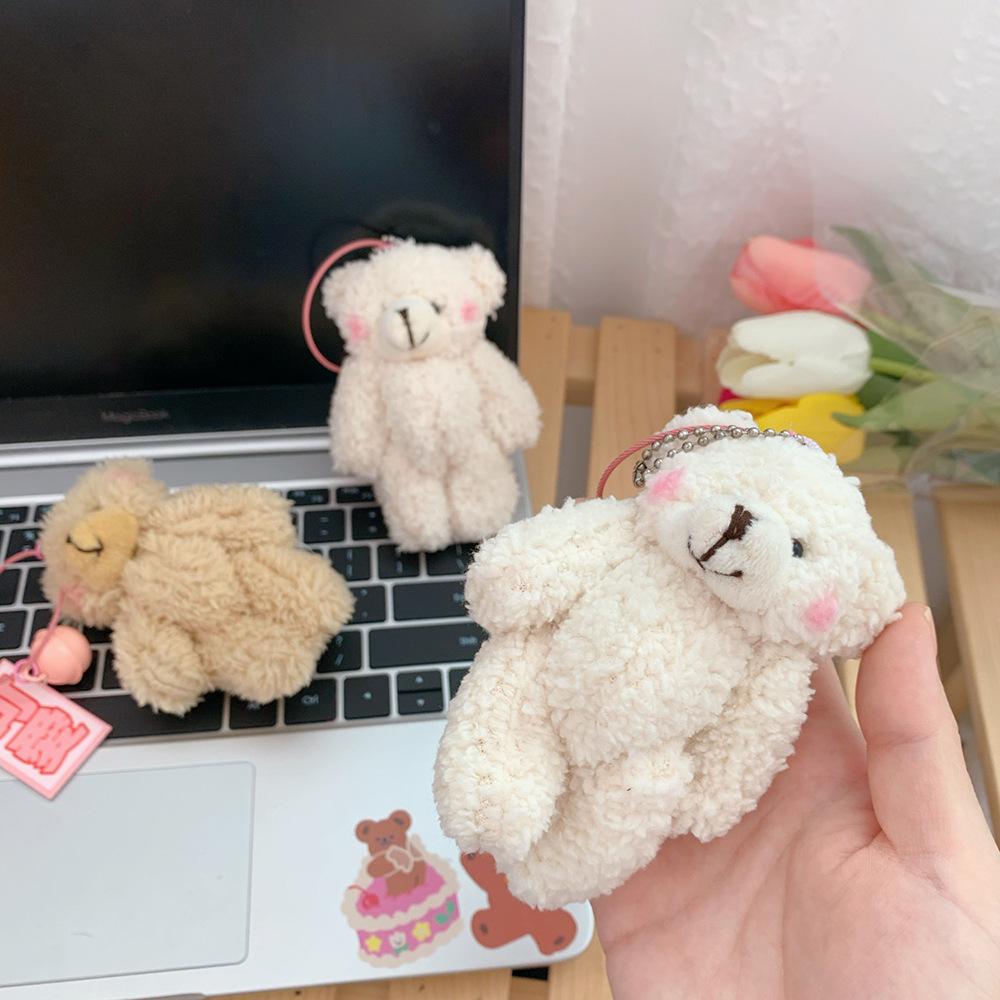 Cute Korean Trinkets Pompom Cartoon Rabbit Key Ring Keychain Fashion Jewelry Bag Pendant