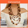 Bohemian Multilayer Wooden Bead Necklace For Women Summer Fashion Accessory