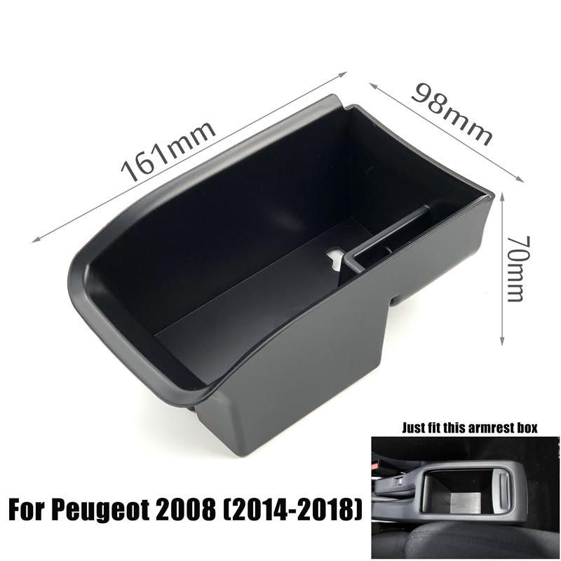 Automobile Armrest Storage Box For Peugeot 308 408 2008 3008 4008 5008 Center Console Container Storage Organizer Car Accessorie