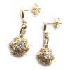 Les Trésors De Lily [M8924] - Gold Plated 'Flora' White Gold Earrings - 28x11 Mm