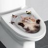Kreativer realistischer süßer Katzen-Vision-3D-Toilettenaufkleber, lustiges Tier-Badezimmer-Toilettendeckel-Dekor, selbstklebende wasserdichte PVC-Malerei