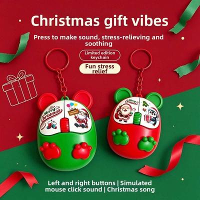 Light-emitting Glowing Christmas Key Chain Auditory-feedback Interactive Xmas Key Ring Classmates