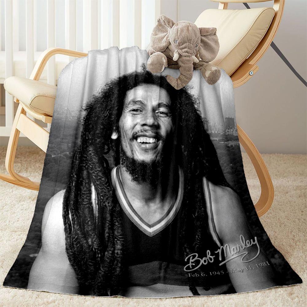 Bob Marley Reggae Legend Blanket Warmthful Decor Great For Picnics Chair Sofa For All Occasions Digital Print Ideal Gift For Birthday Valentine'S Day