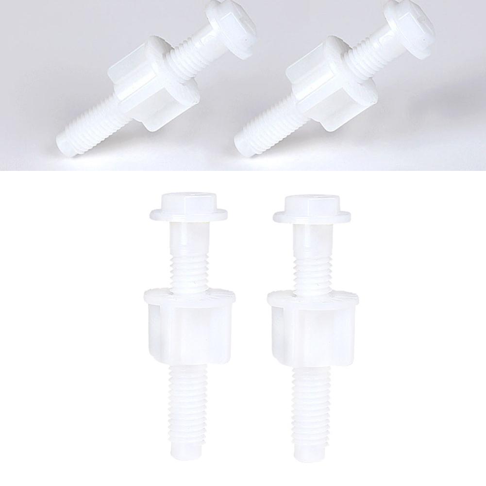 Hinge Bolts Screw Reliable Plastic Toilet Repair Kit 2pc Hinge Bolts Screw Set White Bathroom Fixture Accessories