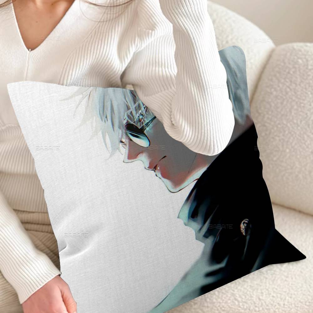 JJujutsu Anime Selfadhesive Pillowcase Toon Gift Cushion Cover Bedroom Home Sofa Chair Seat Decor Pillow Case