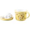 San Art Sanrio Pom Pom Purin Insulated with 12 x 13 230 Latte Art Birthday Mug, Lid, Approx. cm, mL, Mug, Merchandise, Gift, Yellow, SAN4551-5