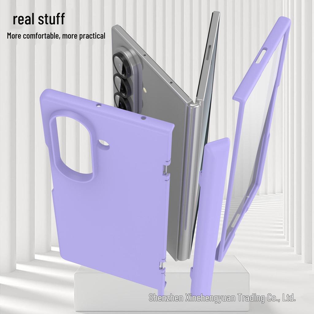 Funda plegable de eje medio para Samsung Z Fold7: Vidrio Templado Transparente, Protección Completa de la Bisagra