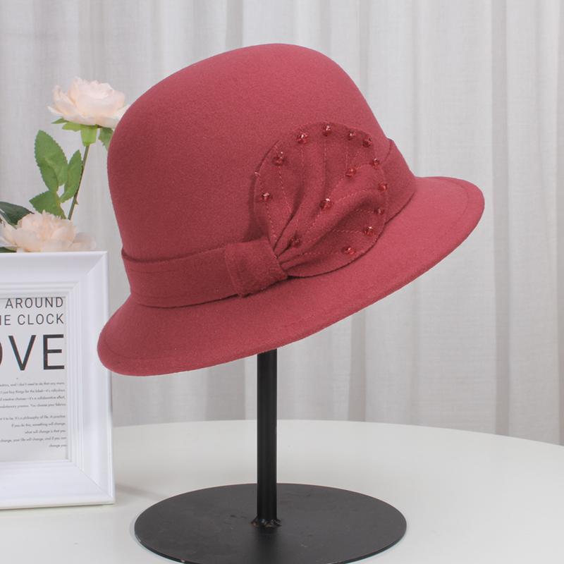 Autumn And Winter New Hat Women'S French Woolen Fisherman Hat Retro Elegant Dome Hat Versatile Basin Hat Felt Hat