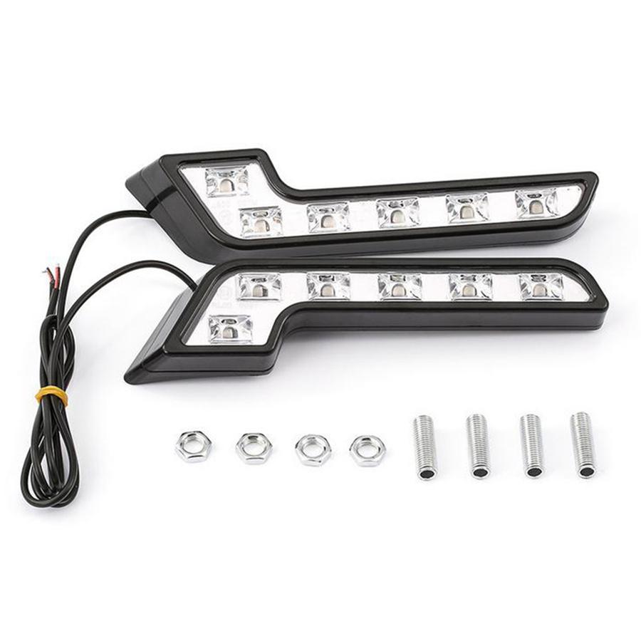 

2x Car Fog Lights with 6 LEDs, L-shaped, super White, 12v, waterproof