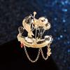 Fashion drip point drill sailboat fringe brooch swan balloon high-end clothing accessories corsage Douyin