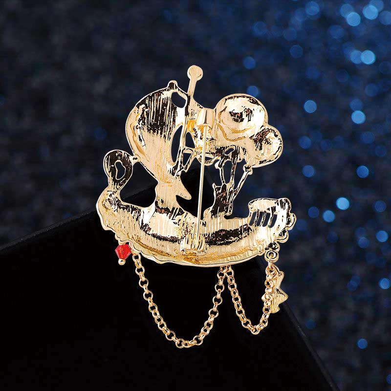 Fashion drip point drill sailboat fringe brooch swan balloon high-end clothing accessories corsage Douyin